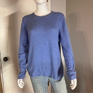 Ellen tray large 100% cashmere blue crew neck sweater